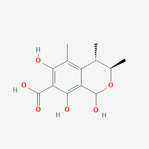 molecular formula C13H16O6 B1250670 (3R,4S)-1,6,8-trihydroxy-3,4,5-trimethyl-3,4-dihydro-1H-isochromene-7-carboxylic acid 
