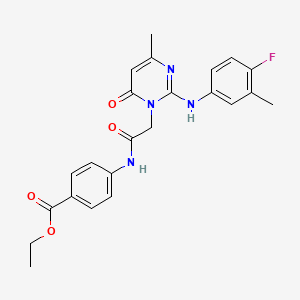 molecular formula C23H23FN4O4 B12506760 ethyl 4-[({2-[(4-fluoro-3-methylphenyl)amino]-4-methyl-6-oxopyrimidin-1(6H)-yl}acetyl)amino]benzoate 