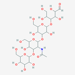 molecular formula C26H45NO21 B12506782 N-(2-{[3,5-dihydroxy-2-(hydroxymethyl)-6-[(1,2,4,5-tetrahydroxy-6-oxohexan-3-yl)oxy]oxan-4-yl]oxy}-5-hydroxy-6-(hydroxymethyl)-4-{[3,4,5-trihydroxy-6-(hydroxymethyl)oxan-2-yl]oxy}oxan-3-yl)acetamide 