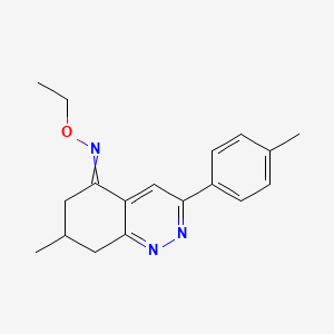 molecular formula C18H21N3O B12506784 N-ethoxy-7-methyl-3-(4-methylphenyl)-7,8-dihydro-6H-cinnolin-5-imine 