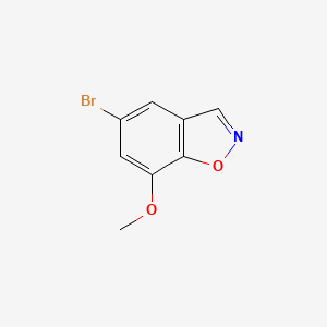 molecular formula C8H6BrNO2 B12506809 5-Bromo-7-methoxy-1,2-benzoxazole 