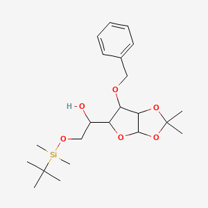 molecular formula C22H36O6Si B12506817 1-[6-(Benzyloxy)-2,2-dimethyl-tetrahydrofuro[2,3-d][1,3]dioxol-5-yl]-2-[(tert-butyldimethylsilyl)oxy]ethanol 