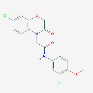 molecular formula C17H14Cl2N2O4 B12506856 N-(3-chloro-4-methoxyphenyl)-2-(7-chloro-3-oxo-2,3-dihydro-4H-1,4-benzoxazin-4-yl)acetamide 