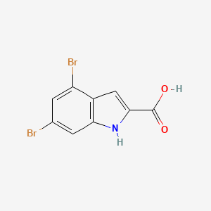 molecular formula C9H5Br2NO2 B12506909 4,6-Dibromo-1H-indole-2-carboxylic acid 