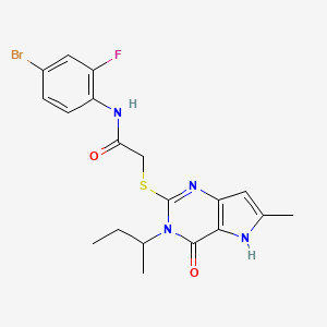 molecular formula C19H20BrFN4O2S B12506933 N-(4-bromo-2-fluorophenyl)-2-{[3-(butan-2-yl)-6-methyl-4-oxo-4,5-dihydro-3H-pyrrolo[3,2-d]pyrimidin-2-yl]sulfanyl}acetamide 