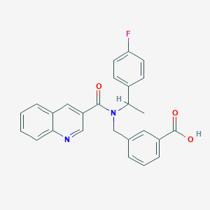 molecular formula C26H21FN2O3 B12506982 3-({N-[1-(4-fluorophenyl)ethyl]-1-quinolin-3-ylformamido}methyl)benzoic acid 