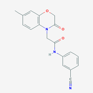 molecular formula C18H15N3O3 B12507087 N-(3-cyanophenyl)-2-(7-methyl-3-oxo-2,3-dihydro-4H-1,4-benzoxazin-4-yl)acetamide 