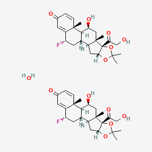 molecular formula C24H31FO6 B1250709 (4R,8S,19S)-19-fluoro-11-hydroxy-8-(2-hydroxyacetyl)-6,6,9,13-tetramethyl-5,7-dioxapentacyclo[10.8.0.02,9.04,8.013,18]icosa-14,17-dien-16-one CAS No. 77326-96-6