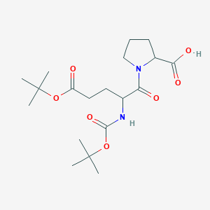 molecular formula C19H32N2O7 B12507095 1-[5-(Tert-butoxy)-2-[(tert-butoxycarbonyl)amino]-5-oxopentanoyl]pyrrolidine-2-carboxylic acid 