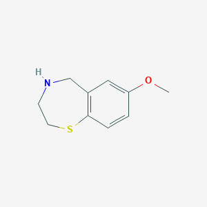 molecular formula C10H13NOS B125071 7-Methoxy-2,3,4,5-tetrahydrobenzo[f][1,4]thiazepine CAS No. 145903-31-7
