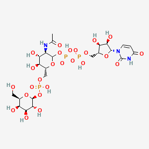 uridine 5'-(3-{2-acetamido-2-deoxy-6-O-[beta-D-galactopyranosyloxy(hydroxy)phosphoryl]-D-glucopyranosyl} dihydrogen diphosphate)