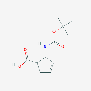 molecular formula C11H17NO4 B12507129 2-[(Tert-butoxycarbonyl)amino]cyclopent-3-ene-1-carboxylic acid 