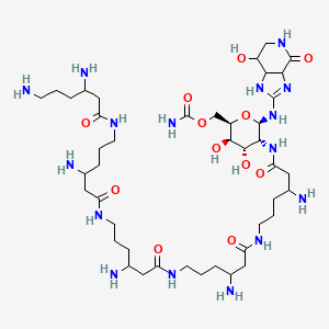 [(2R,3R,4S,5R,6R)-5-[[3-amino-6-[[3-amino-6-[[3-amino-6-[[3-amino-6-(3,6-diaminohexanoylamino)hexanoyl]amino]hexanoyl]amino]hexanoyl]amino]hexanoyl]amino]-3,4-dihydroxy-6-[(7-hydroxy-4-oxo-1,3a,5,6,7,7a-hexahydroimidazo[4,5-c]pyridin-2-yl)amino]oxan-2-yl]methyl carbamate
