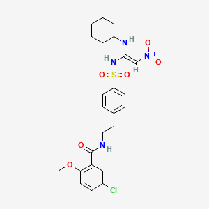 5-chloro-N-[2-[4-[[(E)-1-(cyclohexylamino)-2-nitroethenyl]sulfamoyl]phenyl]ethyl]-2-methoxybenzamide