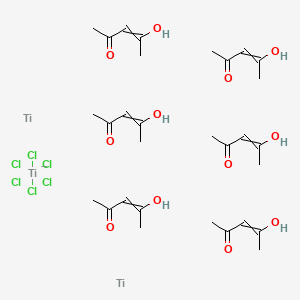 molecular formula C30H48Cl6O12Ti3-2 B12507170 Hexachlorotitanium(2-);4-hydroxypent-3-en-2-one;titanium 
