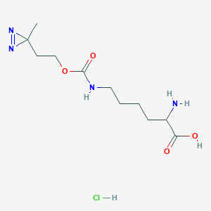 molecular formula C11H21ClN4O4 B12507220 2-Amino-6-({[2-(3-methyldiazirin-3-yl)ethoxy]carbonyl}amino)hexanoic acid hydrochloride 