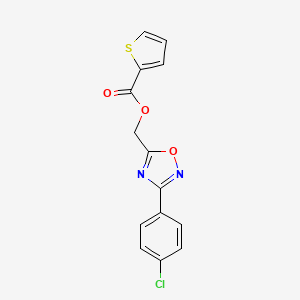 molecular formula C14H9ClN2O3S B12507248 [3-(4-Chlorophenyl)-1,2,4-oxadiazol-5-yl]methyl thiophene-2-carboxylate 