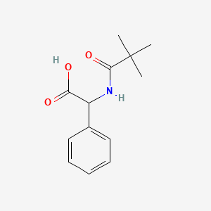 molecular formula C13H17NO3 B12507259 (2,2-Dimethylpropanamido)(phenyl)acetic acid CAS No. 60050-53-5