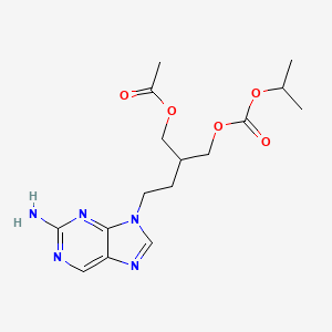 [4-(2-Aminopurin-9-yl)-2-(propan-2-yloxycarbonyloxymethyl)butyl] acetate