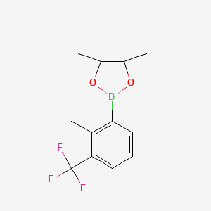 molecular formula C14H18BF3O2 B12507291 4,4,5,5-Tetramethyl-2-(2-methyl-3-(trifluoromethyl)phenyl)-1,3,2-dioxaborolane 