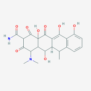 molecular formula C22H24N2O8 B12507296 4-(Dimethylamino)-5,10,11,12a-tetrahydroxy-6-methyl-1,3,12-trioxo-1,2,3,4,4a,5,5a,6,12,12a-decahydrotetracene-2-carboxamide 