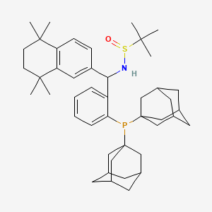 molecular formula C45H64NOPS B12507321 N-({2-[bis(adamantan-1-yl)phosphanyl]phenyl}(5,5,8,8-tetramethyl-6,7-dihydronaphthalen-2-yl)methyl)-2-methylpropane-2-sulfinamide 