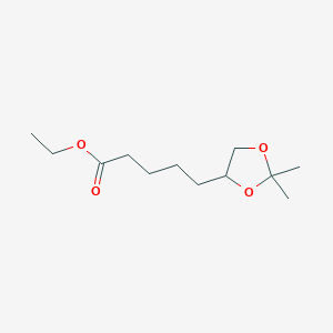 molecular formula C12H22O4 B12507327 Ethyl 5-(2,2-dimethyl-1,3-dioxolan-4-yl)pentanoate 