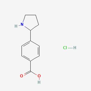 molecular formula C11H14ClNO2 B12507332 4-Pyrrolidin-2-yl-benzoic acid hydrochloride 