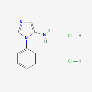 molecular formula C9H11Cl2N3 B12507339 1-Phenyl-1H-imidazol-5-amine dihydrochloride 