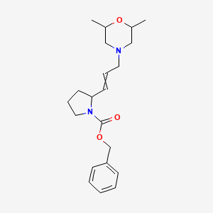 molecular formula C21H30N2O3 B12507377 1-Pyrrolidinecarboxylic acid, 2-[3-(2,6-dimethyl-4-morpholinyl)-1-propen-1-yl]-, phenylmethyl ester 