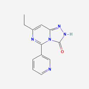 molecular formula C12H11N5O B12507403 7-ethyl-5-pyridin-3-yl[1,2,4]triazolo[4,3-c]pyrimidin-3(2H)-one 