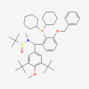 molecular formula C46H68NO3PS B12507420 N-{[3-(benzyloxy)-2-(dicyclohexylphosphanyl)phenyl](3,5-di-tert-butyl-4-methoxyphenyl)methyl}-N,2-dimethylpropane-2-sulfinamide 