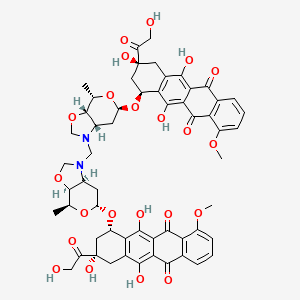 (7S,9S)-7-[[(3aS,4S,6R,7aS)-1-[[(3aS,4S,6R,7aS)-4-methyl-6-[[(1S,3S)-3,5,12-trihydroxy-3-(2-hydroxyacetyl)-10-methoxy-6,11-dioxo-2,4-dihydro-1H-tetracen-1-yl]oxy]-2,3a,4,6,7,7a-hexahydropyrano[4,3-d][1,3]oxazol-1-yl]methyl]-4-methyl-2,3a,4,6,7,7a-hexahydropyrano[4,3-d][1,3]oxazol-6-yl]oxy]-6,9,11-trihydroxy-9-(2-hydroxyacetyl)-4-methoxy-8,10-dihydro-7H-tetracene-5,12-dione