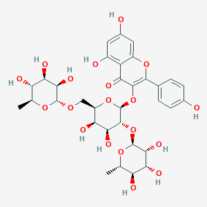 3-[(2S,3R,4S,5R,6R)-4,5-Dihydroxy-3-[(2R,3R,4R,5R,6S)-3,4,5-trihydroxy-6-methyloxan-2-yl]oxy-6-[[(2R,3R,4R,5R,6S)-3,4,5-trihydroxy-6-methyloxan-2-yl]oxymethyl]oxan-2-yl]oxy-5,7-dihydroxy-2-(4-hydroxyphenyl)chromen-4-one