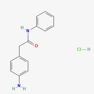 molecular formula C14H15ClN2O B12507488 2-(4-Aminophenyl)-N-phenylacetamide hydrochloride 