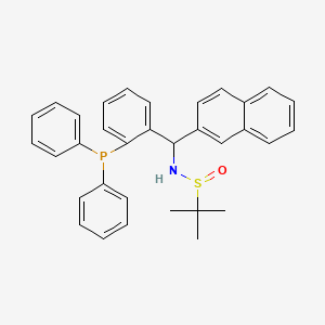 molecular formula C33H32NOPS B12507543 N-{[2-(diphenylphosphanyl)phenyl](naphthalen-2-yl)methyl}-2-methylpropane-2-sulfinamide 