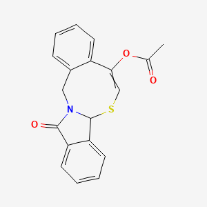 molecular formula C19H15NO3S B12507544 (19-Oxo-11-thia-1-azatetracyclo[10.7.0.03,8.013,18]nonadeca-3,5,7,9,13,15,17-heptaen-9-yl) acetate 