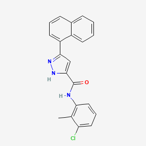 molecular formula C21H16ClN3O B12507545 N-(3-chloro-2-methylphenyl)-5-(naphthalen-1-yl)-1H-pyrazole-3-carboxamide 