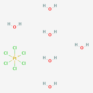 molecular formula Cl6H12O6Pt-2 B12507574 hexachloroplatinum(2-);hexahydrate 