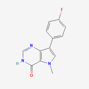 molecular formula C13H10FN3O B12507607 7-(4-fluorophenyl)-5-methyl-3,5-dihydro-4H-pyrrolo[3,2-d]pyrimidin-4-one 