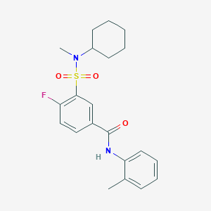 molecular formula C21H25FN2O3S B12507608 3-(N-Cyclohexyl-N-methylsulfamoyl)-4-fluoro-N-(o-tolyl)benzamide 