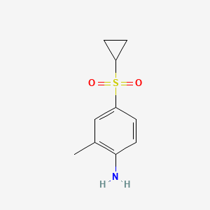 molecular formula C10H13NO2S B12507614 4-(Cyclopropylsulfonyl)-2-methylaniline 