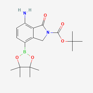 molecular formula C19H27BN2O5 B12507624 tert-Butyl 7-amino-1-oxo-4-(4,4,5,5-tetramethyl-1,3,2-dioxaborolan-2-yl)isoindoline-2-carboxylate 