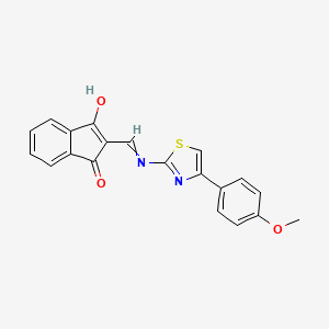 molecular formula C20H14N2O3S B12507640 2-({[4-(4-Methoxyphenyl)-1,3-thiazol-2-yl]amino}methylidene)indene-1,3-dione 