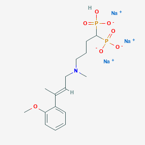 molecular formula C16H24NNa3O7P2 B1250770 trisodium;hydroxy-[4-[[(E)-3-(2-methoxyphenyl)but-2-enyl]-methylamino]-1-phosphonatobutyl]phosphinate 