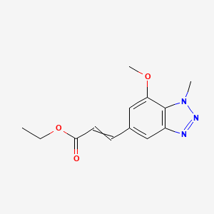 molecular formula C13H15N3O3 B12507707 Ethyl 3-(7-methoxy-1-methyl-1,2,3-benzotriazol-5-yl)prop-2-enoate 