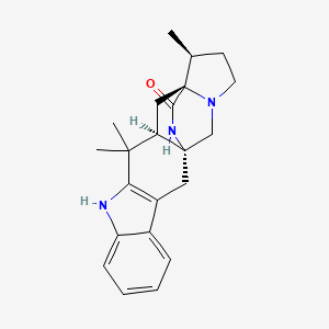molecular formula C22H27N3O B1250775 (1R,13R,15S,16S)-12,12,16-trimethyl-10,19,21-triazahexacyclo[13.5.2.01,13.03,11.04,9.015,19]docosa-3(11),4,6,8-tetraen-22-one 