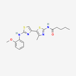 molecular formula C19H22N4O2S2 B1250779 N-[5-[2-(2-methoxyanilino)-4-thiazolyl]-4-methyl-2-thiazolyl]pentanamide 