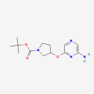 molecular formula C13H20N4O3 B12507792 Tert-butyl 3-[(6-aminopyrazin-2-yl)oxy]pyrrolidine-1-carboxylate 