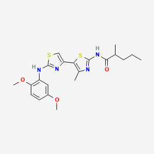 N-[5-[2-(2,5-dimethoxyanilino)-4-thiazolyl]-4-methyl-2-thiazolyl]-2-methylpentanamide